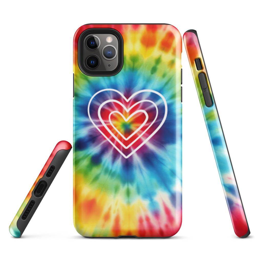 Tie Dye Hearts iPhone 11 Pro Max Tough Case - Glossy Finish - https://ascensionemporium.net